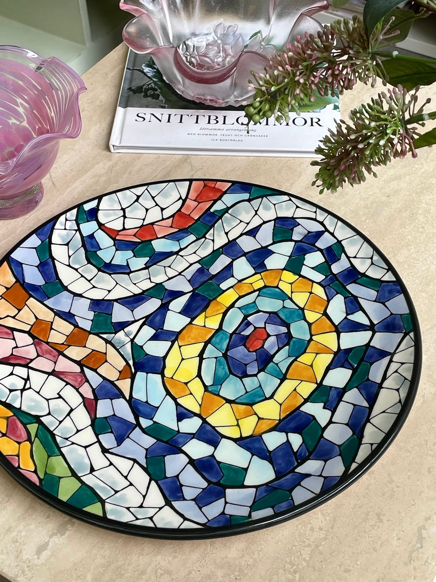 Stort fat "mosaik"